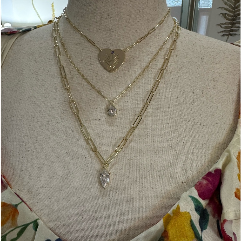Melinda Maria Gold with Diamondette Pendant Necklace - Picture 9 of 12